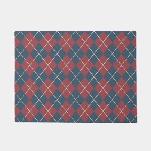 Patriotic Argyle Doormat Deurmat (Voorkant)