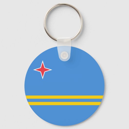 Patriotic Aruba Flag Sleutelhanger (Voorkant)