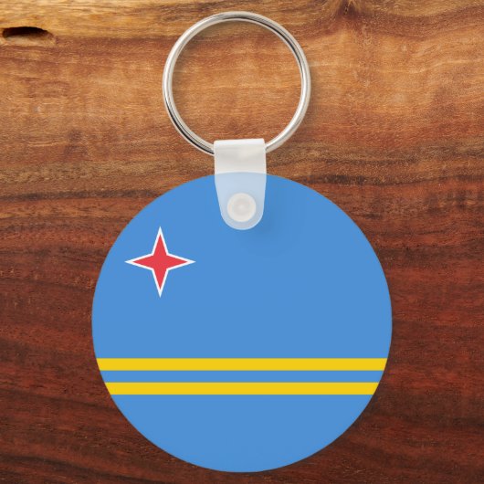 Patriotic Aruba Flag Sleutelhanger (Voorkant)