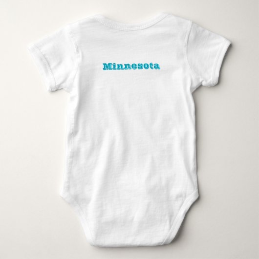 Patriotic baby bodysuit with flag of Minnesota (Achterkant)