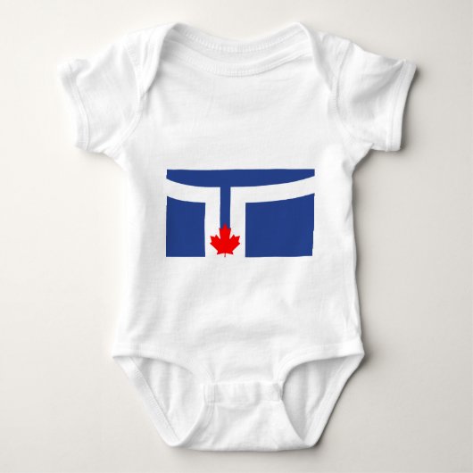 Patriotic baby bodysuit with flag of Toronto (Voorkant)