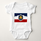 Patriotic baby bodysuit with flag of Utah, USA (Voorkant)
