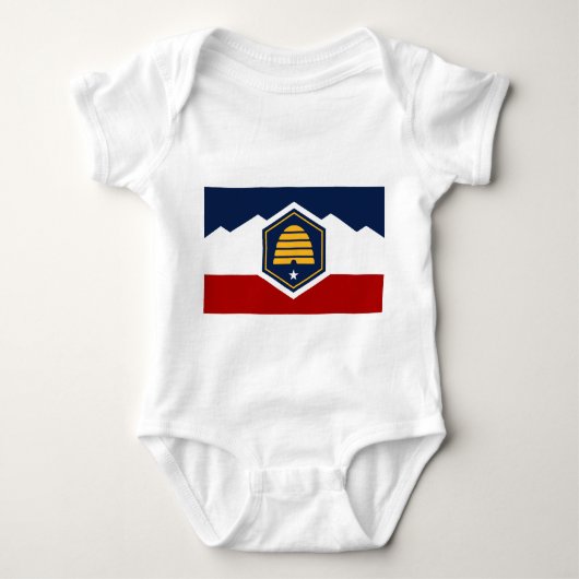 Patriotic baby bodysuit with flag of Utah, USA (Voorkant)
