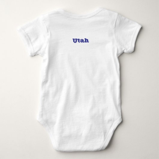 Patriotic baby bodysuit with flag of Utah, USA (Achterkant)