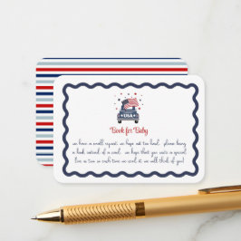 Patriotic Baby Shower Book for Baby Card Informatiekaartje