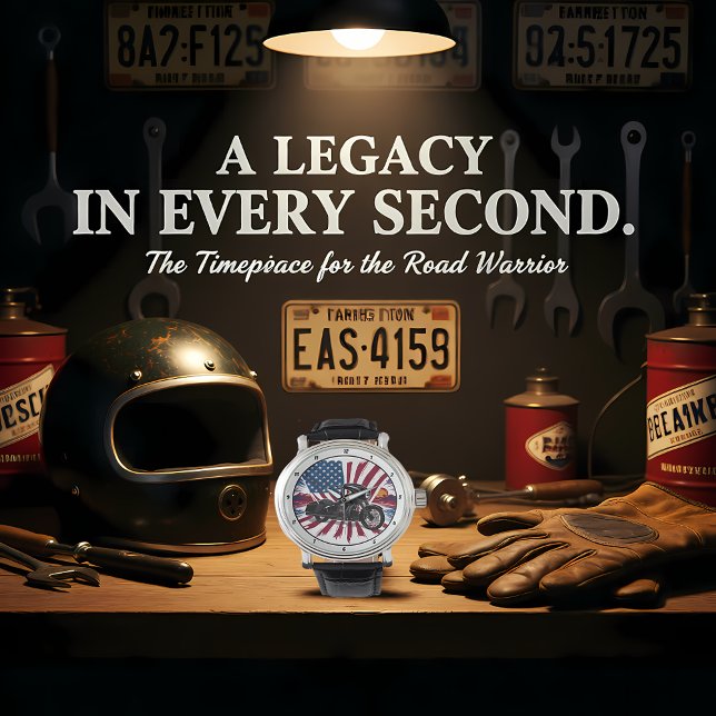 Patriotic Bagger, American Flag Watch. Horloge (Creator heeft geüpload)