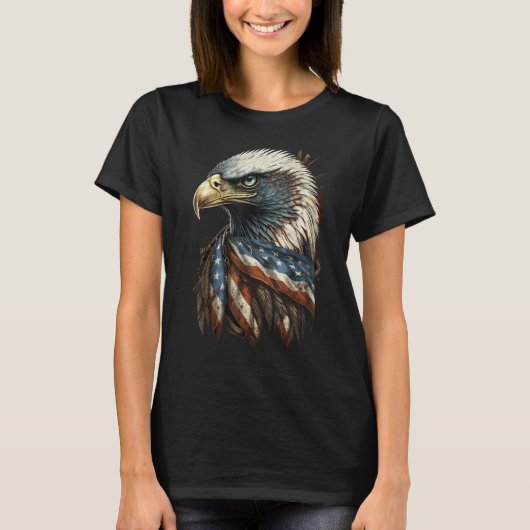 Patriotic Bald Eagle 4th Of July Men USA American  T-shirt (Voorkant)