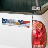 Patriotic Bald Eagle American Flag Bumpersticker (Op Truck)