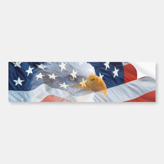 Patriotic Bald Eagle American Flag Bumpersticker (Voorkant)