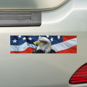 Patriotic Bald Eagle American Flag Bumpersticker (Op auto)