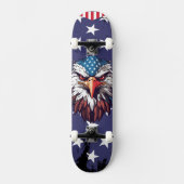 Patriotic Bald Eagle American Flag Custom Complete Persoonlijk Skateboard (Voorkant)