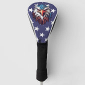 Patriotic Bald Eagle American Flag Golf Driver  Golfheadcover (Voorkant)