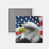 Patriotic Bald Eagle American Flag Magneet (Voorkant / Achterkant)