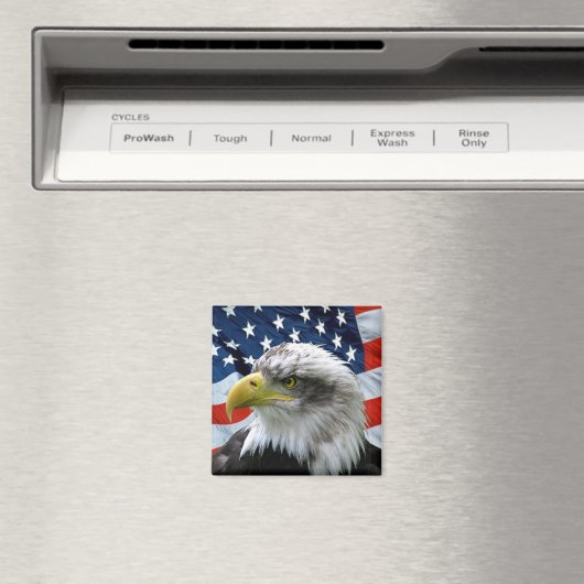 Patriotic Bald Eagle American Flag Magneet (Insitu (Vaatwasser))