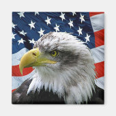 Patriotic Bald Eagle American Flag Magneet (Voorkant)