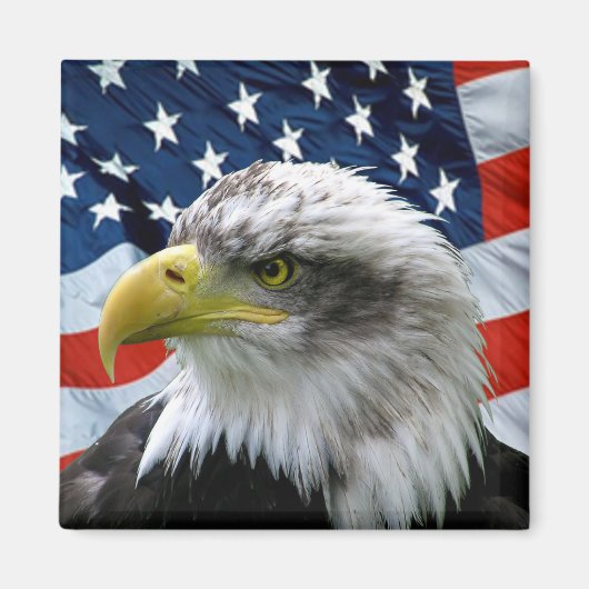 Patriotic Bald Eagle American Flag Magneet (Voorkant)