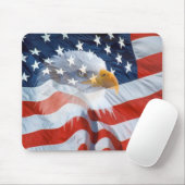 Patriotic Bald Eagle American Flag Muismat (Met muis)