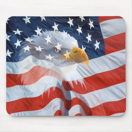 Patriotic Bald Eagle American Flag Muismat (Voorkant)