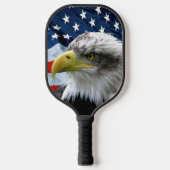 Patriotic Bald Eagle American Flag Pickleball Paddle (Voorkant)