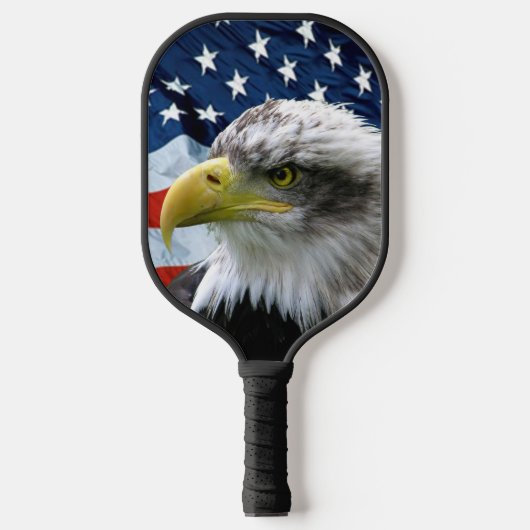 Patriotic Bald Eagle American Flag Pickleball Paddle (Voorkant)