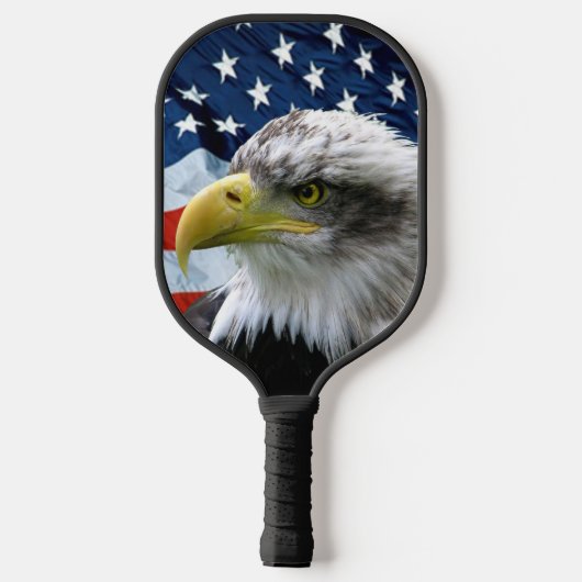 Patriotic Bald Eagle American Flag Pickleball Paddle (Achterkant)