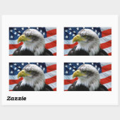 Patriotic Bald Eagle American Flag Rechthoekige Sticker (Vel)