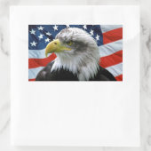 Patriotic Bald Eagle American Flag Rechthoekige Sticker (Tas)