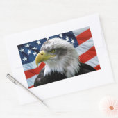 Patriotic Bald Eagle American Flag Rechthoekige Sticker (Envelop)