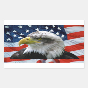 Patriotic Bald Eagle American Flag Rechthoekige Sticker