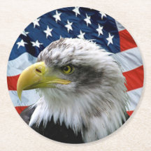 Patriotic Bald Eagle American Flag