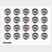 Patriotic Bald Eagle American Flag Ronde Sticker (Vel)