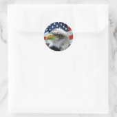 Patriotic Bald Eagle American Flag Ronde Sticker (Tas)
