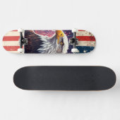 Patriotic Bald Eagle American Flag Skateboard Deck (Horizontaal)