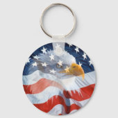 Patriotic Bald Eagle American Flag Sleutelhanger (Voorkant)