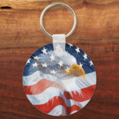Patriotic Bald Eagle American Flag Sleutelhanger (Voorkant)