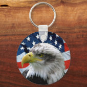 Patriotic Bald Eagle American Flag Sleutelhanger (Voorkant)