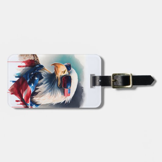 Patriotic Bald Eagle Bagagelabel (Voorkant horizontaal)