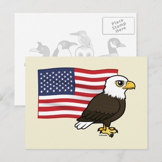 Patriotic Bald Eagle Briefkaart (Voorkant / Achterkant)