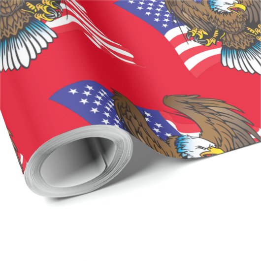 Patriotic Bald Eagle Cadeaupapier (Rol Hoek)