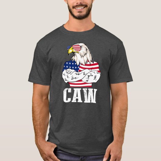 Patriotic Bald Eagle Caw 4 juli Amerikaans T-shirt (Voorkant)