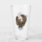 Patriotic Bald Eagle en Flag Glas (Achterkant)
