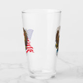 Patriotic Bald Eagle en Flag Glas (Links)