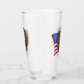 Patriotic Bald Eagle en Flag Glas (Rechts)