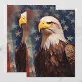 Patriotic Bald Eagle Feestdagenkaart (Voorkant / Achterkant)