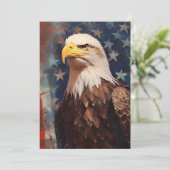 Patriotic Bald Eagle Feestdagenkaart (Staand voorkant)
