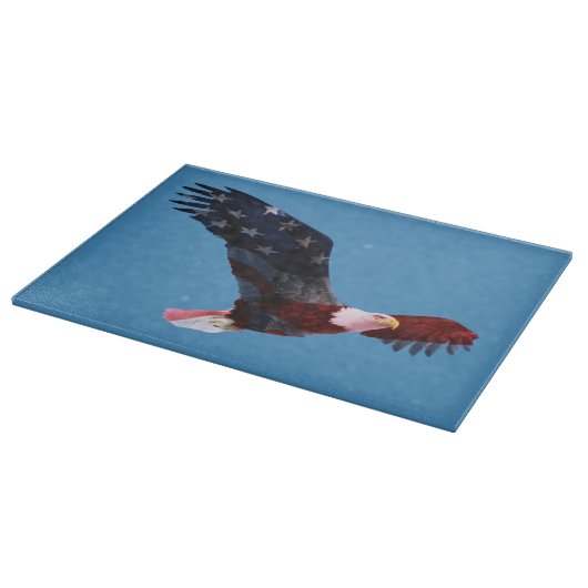 Patriotic Bald Eagle Flag Cutting Board Snijplank (Hoek)