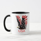 Patriotic Bald Eagle Flying Design Mok (Links)