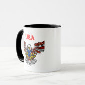 Patriotic Bald Eagle Flying Design Mok (Voorkant links)