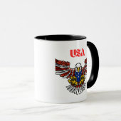Patriotic Bald Eagle Flying Design Mok (Voorkant rechts)