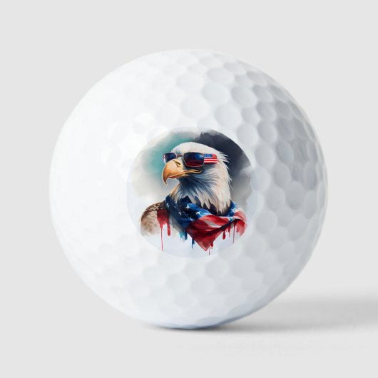 Patriotic Bald Eagle Golfballen (Voorkant)